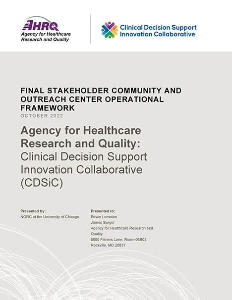 Stakeholder and Community Outreach Center Operational Framework document cover