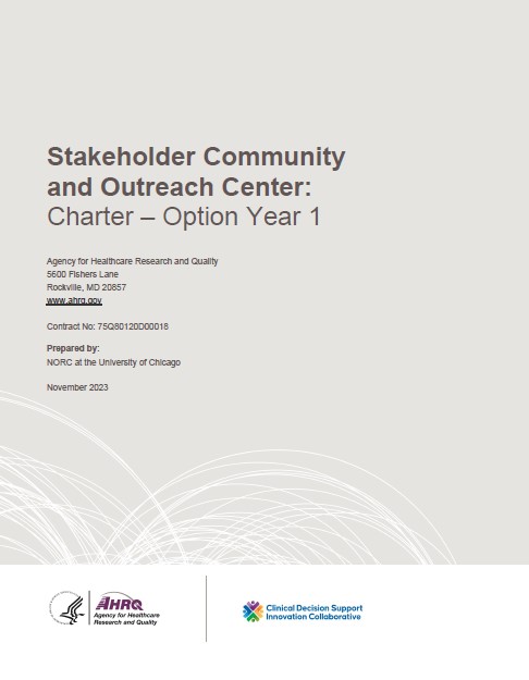 Stakeholder and Community Outreach Center Option Year 1 Charter document cover