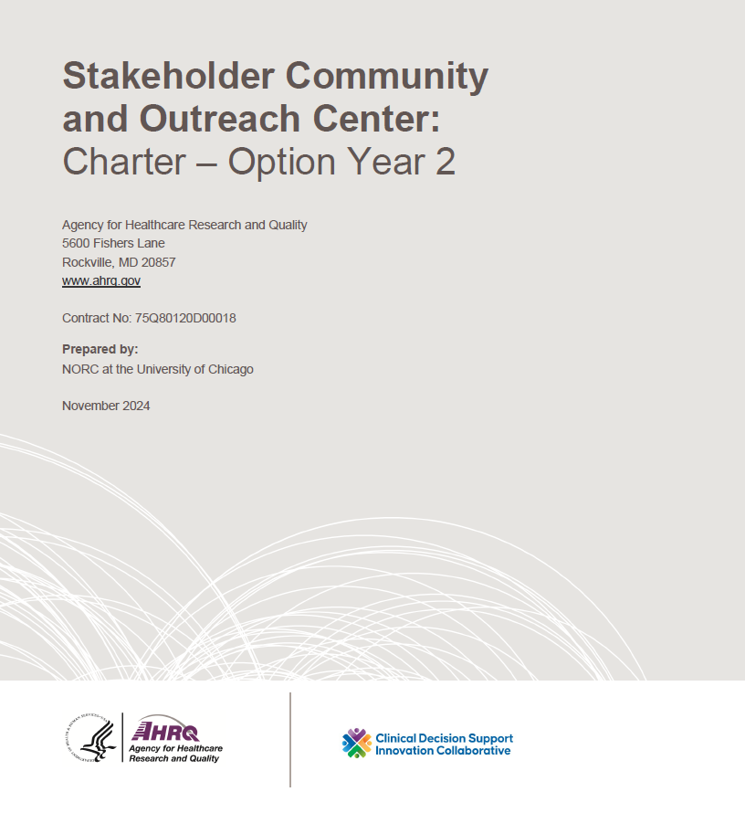 Stakeholder and Community Outreach Center Option Year 2 Charter document cover