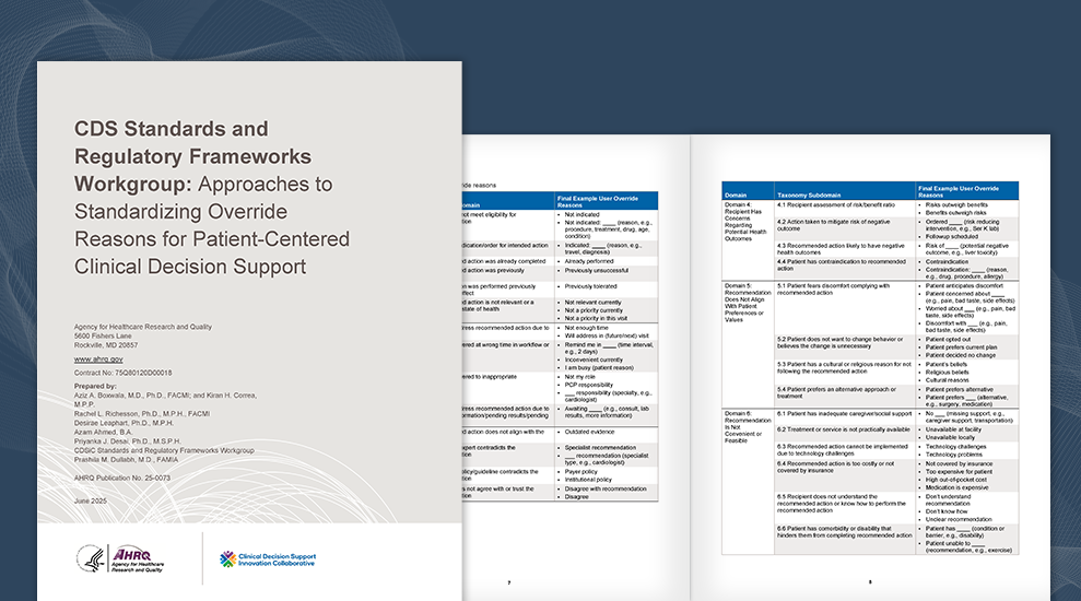 Approaches to Standardizing Override Reasons for Patient-Centered Clinical Decision Support