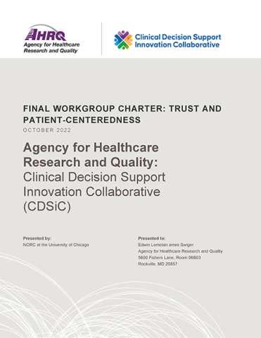 Trust and patient-centeredness charter cover